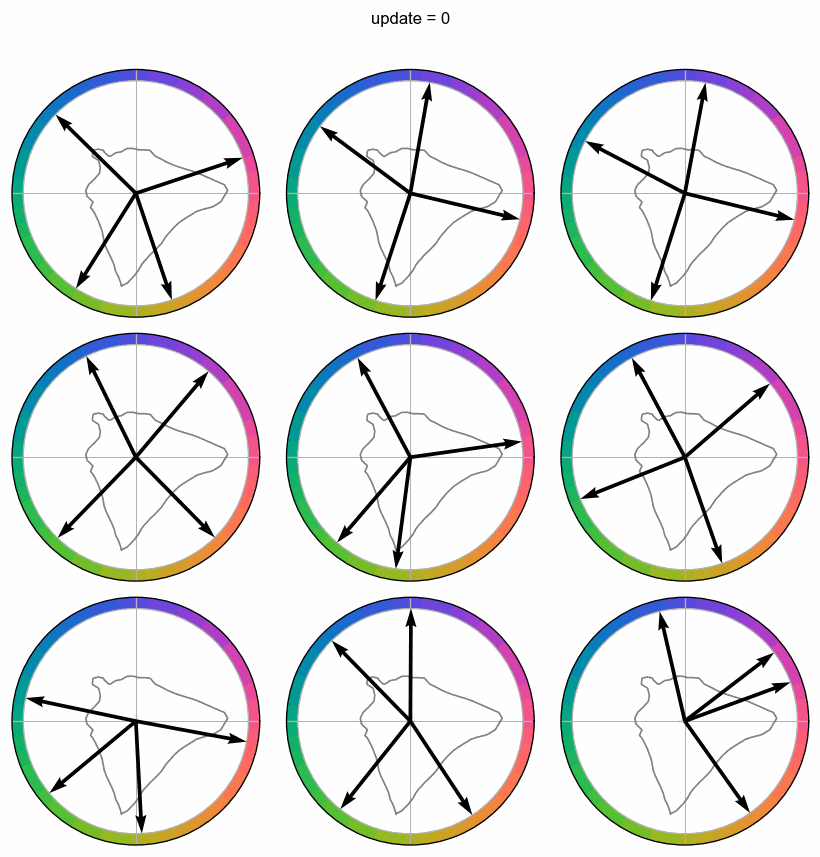 Four basis vectors training animation